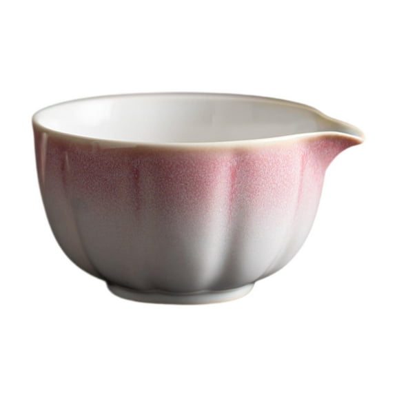 deevoka Porcelain Matcha Bowl 420ml Handmade for Friends Japanese Matcha Preparation Pink and white