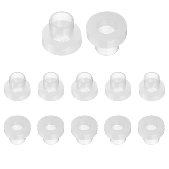Uxcell 12pcs Flanged Sleeve Bearings Plastic Bushings ID 5.1mm x OD 6mm x Length 5.8mm Nylon Bushings, Clear