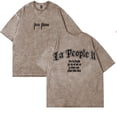thumbnail image 3 of Peso Pluma Merch La People II Vintage Washed Cotton Dirtyfit T-Shirt Oversized Black Graphic Tee, 3 of 4
