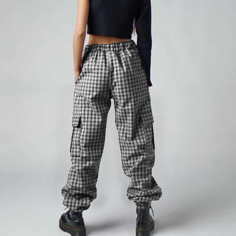 plaid jogger pants womens