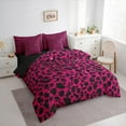 thumbnail image 3 of Feelyou Pink Cheetah Print Bedding Comforter Set 7 Pieces, Glitter Sequin Diamond Full Bedding Set, Teens Adult Kid Reversible Fitted Sheet Flat Sheet, Lightweight Room Decor, 3 of 7