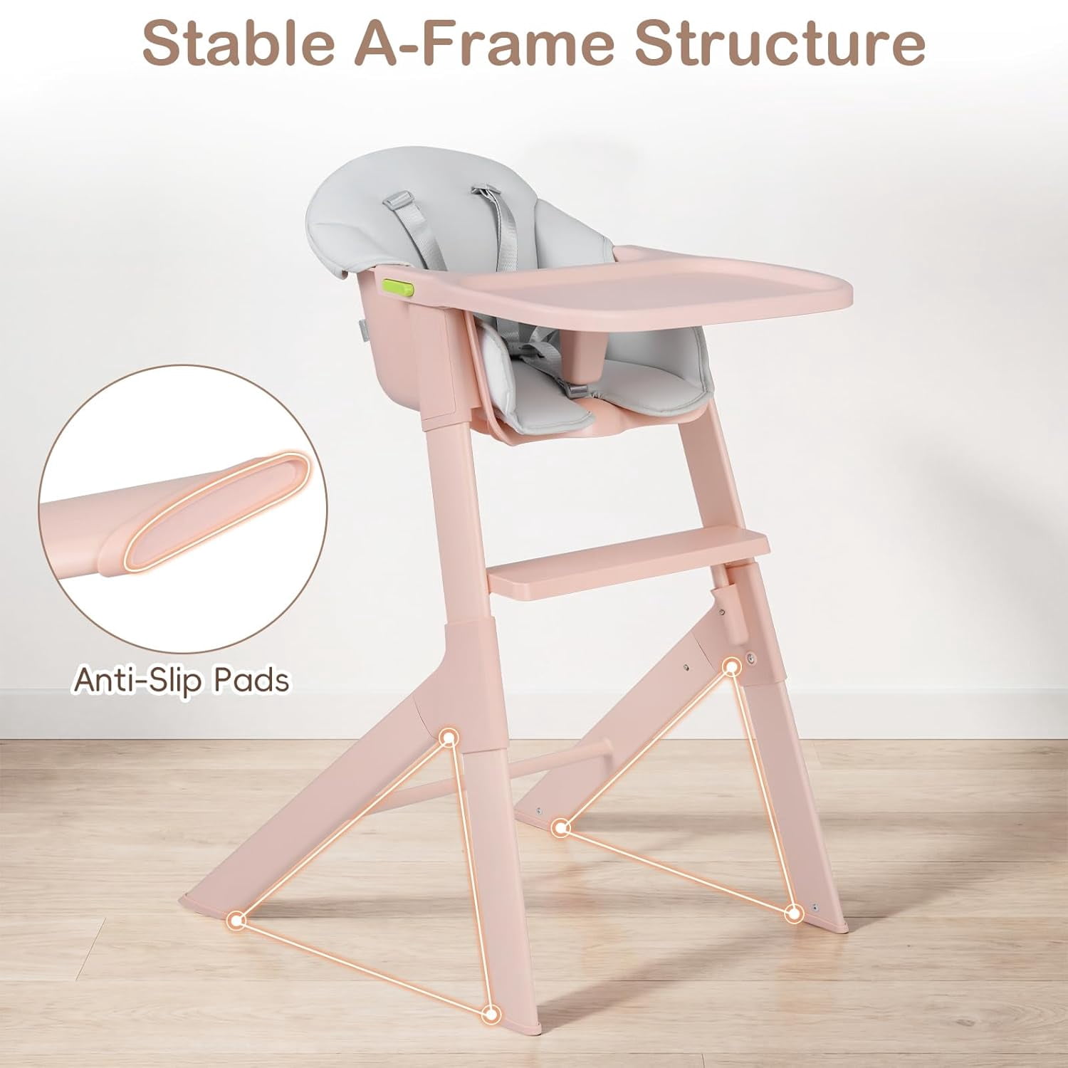 INFANS Baby High Chair, Full-Body Washable High Chairs for Babies and Toddlers Easy to Clean with Tray, 5-Point Harness, Light-Wight Design for Toddlers 6-36 Months