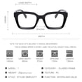 thumbnail image 2 of Square Reading Glasses Rectangle Blue Light Blocking Spring Hinge Readers, 2 of 4