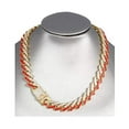 thumbnail image 3 of Charles Raymond Zig Zag Bling'ed Out Necklace - New Cuban Z Links w/ 3 Row Diamonds on Each Side with Matching Z Links Bracelets (Red - Ring Size 9), 3 of 5