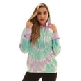 thumbnail image 4 of Just Love Women's Loop Terry Tie Dye Hoodie (Tie Dye Aqua Lilac White, Large), 4 of 4