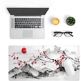 thumbnail image 4 of Japanese Cherry Blossom White Gaming Mouse Pad,XXL XL Large Mat Long Extended Mousepad Desk Mat, Non-Slip Rubber Mouse Pads with Stitched Edges 31.5 x 11.8 in, 4 of 15
