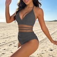 thumbnail image 5 of Aboser Halter Swimsuits for Women One Piece High Cut Bathing Suit Deep V Plunge Cheeky Swimsuit Breathable Mesh Sheer Swimwear Slim Fit Backless Shaping Wear, 5 of 6