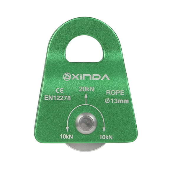 20KN Pulley Rope Pulley Rock Climbing  degree Swivel, for Climbing, Work at Height, Outdoor Engineering Accessories Green
