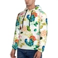 thumbnail image 3 of Rateoe Floral Vintage Pattern Mens Hoodie, Pullover Hooded Sweatshirt, Kangaroo Pocket Hoodie Ideal for Daily Wear, Travel and Home-Large, 3 of 7
