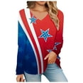 thumbnail image 4 of Uuszgmr Women'S Tops 4Th Of July Tops For Women Independence Day Long Sleeve V Neck Tops Lightweight Patriotic Tees Memorial Day Casual Clothes Red M, 4 of 4
