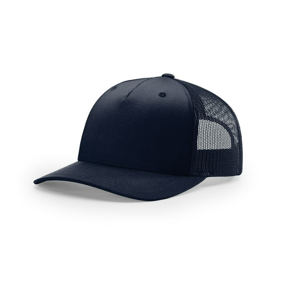 Richardson Five Panel Trucker Hat (112FP), One Size Fits Most, Solid Navy