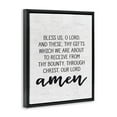 thumbnail image 2 of Stupell Industries Bless Us O Lord Before Meal Prayer Subtle Birch Typography Jet Black Framed Floating Canvas Wall Art, 24x30, by Lettered and Lined, 2 of 5