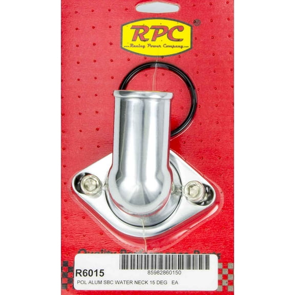 Racing Power Company R6015 15 Polished Aluminum Water Neck for Chevy V8