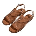 thumbnail image 5 of Domuza Women’s Comfortable Mesh Open Toe Sandals, Adjustable Buckle Ankle Strap Flat Shoes with Soft Insole for Summer and Outdoor Use Brown 10（EU-43）, 5 of 9