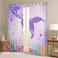 thumbnail image 2 of Feelyou Purple Mermaid Tail Black Out Curtains for Kids, Cartoon Ocean Coral Curtains Pack of 2 (42x63 Each), Fairy Tale Princess Bedroom Curtains, Window Curtains Decor, 2 of 6