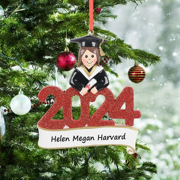Maxora Personalized Ornament Customized Christmas Ornament Graduate Girl Free Customize