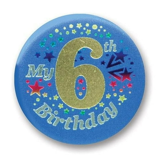 6 Pack Beistle My 6th Birthday Satin Button