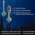 thumbnail image 2 of Gem Stone King 14K Yellow Gold Blue Moissanite Earrings for Women | 2.00 Cttw | Gemstone Birthstone | Round 6.5MM, 2 of 6