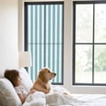 thumbnail image 3 of Aqua Striped Window Privacy Film, Modern Farmhouse Blue White Stripes Static Cling UV Sun Blocking Tint Film Heat Control Windows Films for Bedroom Bathroom, Window Stickers 29.5"x78.7", 3 of 8