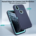 thumbnail image 6 of Compatible with iPhone Xs X 10 10s Phone Case Hybrid Rugged Shockproof Hard Protective Drop Proof Full Body Heavy Duty Mobile Cell Cover for iPhoneX iPhoneXs iPhone10 iSX 10x 10xs Xs Women Men Blue, 6 of 8