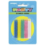 Birthday Candles, 2.5 in, Assorted Glitter, 20ct