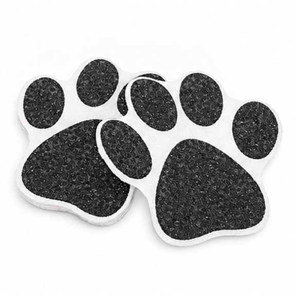 TABLZONE Non-Slip Peva Paw Shower Stickers Black for Safe Bathrooms 10Pcs