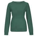 thumbnail image 7 of VANLOFE Women's Solid Color Long Sleeve Sweatshirt Round-Neck Sweatshirt for Women Women's Soft Warm Blue Sweatshirt S, 7 of 7