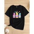 thumbnail image 2 of Plus Size Printed Round Neck Short Sleeve T-Shirt for Women in Western Style for Easter., 2 of 5