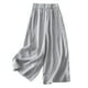 thumbnail image 3 of WILLBEST Pantalones Casuales Para Mujer: Elegantes Pantalones Anchos de Cintura Alta, Holgados, de Lino Fino, Ideales Para Cualquier Ocasión y Viaje. Pantalones de Verano Cómodos y A La Moda., 3 of 3