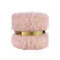 thumbnail image 5 of Nicole Miller Boone Faux Fur Ottoman Upholstered Gold Polished Band, Blush/Gold No Assembly Required, 5 of 9