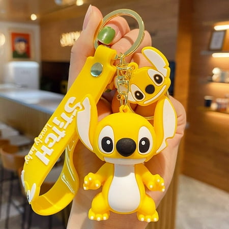 Anime Cartoon Disney Stitch Porte-clés Lilo & Point mignon poupée porte-clés  mode Couple sac ornement porte-clés voiture pendentif jouets cadeau 