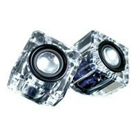 i.Sound Ice Crystal Clear Compact - Speakers - for portable use - clear - for Apple iPod (5G); iPod classic; iPod shuffle (1G, 2G, 3G)