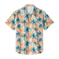 thumbnail image 5 of QHRMKOG Mens Hawaiian Shirts Short Sleeve Loose Fit Print Beach Shirts Breathable Tropical Holiday Button Down Hawaiian Shirts Summer Trendy Shirts Blue 2XL, 5 of 6