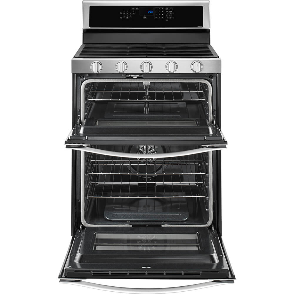 Whirlpool 30” 6.0 cu ft Gas Double Oven Range in Stainless Steel