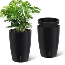 Kojooin 16" Tall Planters Set of 2 – Self Watering Plant Pots with Built-In Drainage & Visual Water Level, Indoor Flower Pots for Patio, Porch, Living Room, Office
