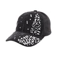 thumbnail image 2 of HuangHuanChen Classic Baseball Cap For Women Men Adjustable Breathable Baseball Cap with Diamond Casual Sports Cap Hat Solid Color Sun Hat Summer New Trendy Black One Size, 2 of 5