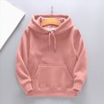 thumbnail image 2 of xaweyi Kids Child Toddler Boys Girls Solid Long Sleeve Patchwork Hooded Thickened Warm Sweatshirt Pullover Blouse Tops Outfits Clothes,Sizes 4-5 Years, 2 of 4