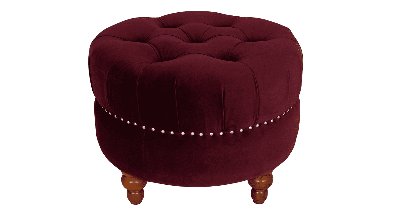 La Rosa Victorian Tufted Round Ottoman, Burgundy - Walmart.com