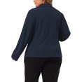 thumbnail image 4 of DARING DIVA Women's Plus Stylish Blazerwith Notch Lapel and Front Pockets Navy Blue 3X, 4 of 6