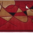 thumbnail image 6 of Handcraft Rugs-Modern Contemporary Living Room Rugs-Abstract Carpet with Round/Oval Swirls Pattern-Shed free Red/Mocha/Ivory/Black 8x10 feet, 6 of 7