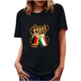thumbnail image 1 of Pompotops T-Shirts d'Été Imprimés Col Rond Manches Courtes pour Femmes, 1 of 7