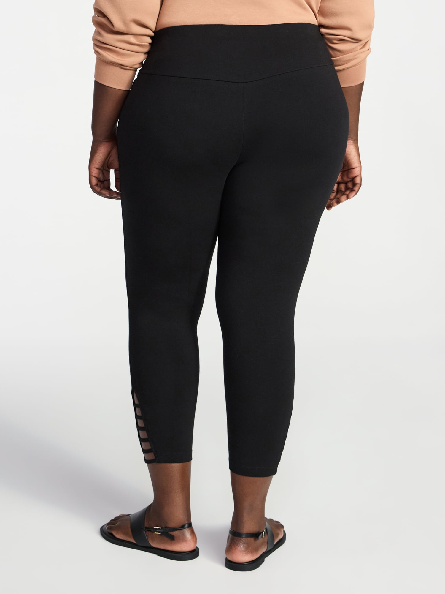 Terra & Sky Women's Plus Size Capri Ladder Leggings, 22" Inseam, Sizes 0X-5X