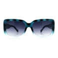 thumbnail image 4 of Womens Classy 90s Styling Chic Rectangle Designer Fashion Plastic Sunglasses Blue Tortoise - Smoke, 4 of 8