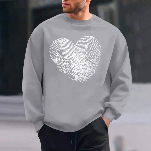Ceisia Men Casual Fashion Print Round Neck Pullover Long Sleeve Sweatshirt Gift