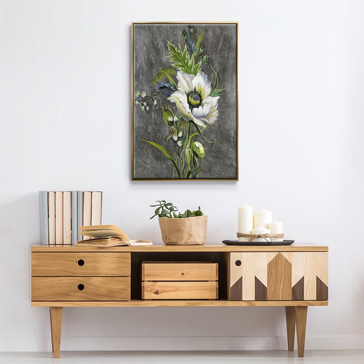 Sunny Sunday II Framed Premium Gallery Wrapped Canvas - Ready to Hang - 27 x 41 - Gold Floating Frame