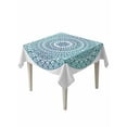 thumbnail image 2 of Turquoise Boho Tablecloth Square Table Cloth 60x60, Waterproof Tablecloth Outdoor Table Cloth, Retro Ethnic Teal Geometric Aesthetic Washable Table Cover for Kitchen Dinning Party, 2 of 8