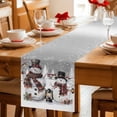 thumbnail image 5 of Grey Christmas Table Runner 108 Inches Long Farmhouse Dress Scarves, Snowman Snowflake Winter Birds Dining Tablerunner for Coffee Table/Kitchen Island/Party Décor, 13" x 108", 5 of 8