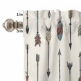 thumbnail image 4 of Feather Arrow Curtain Valances Set Indian Tradition Colorful Arches Beige Kitchen Curtains 36&nbsp;inch Length Rod Pocket Valance and Tiers 3 Piece Set Small Bedroom Bathroom Laundry Decor, 4 of 9