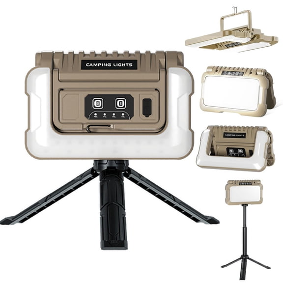 Portable Work Light, Rechargeable LED Camping Light with Tripod, 5 Modes 3 Light Sources Camping Lantern for Mechanic Camping Fishing Car Repair