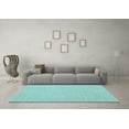 thumbnail image 3 of Ahgly Company Indoor Round Abstract Turquoise Blue Contemporary Area Rugs, 6' Round, 3 of 4